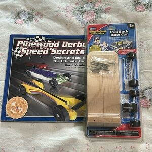 Boy scouts: Pinewood Derby book and new race car kit